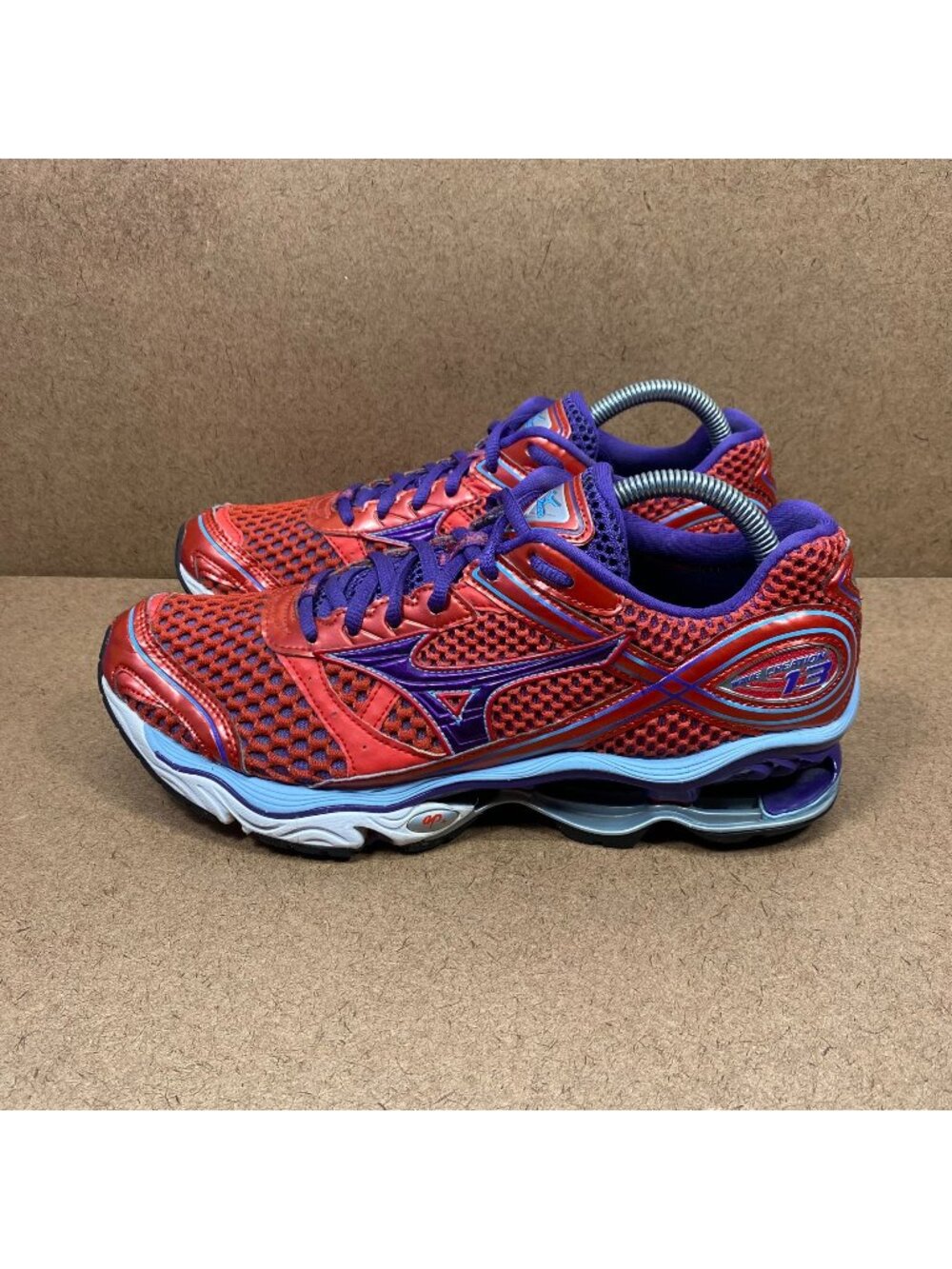 Mizuno Wave Creation 13 Womens Running Shoes Red/Purple Size W10 Breathable